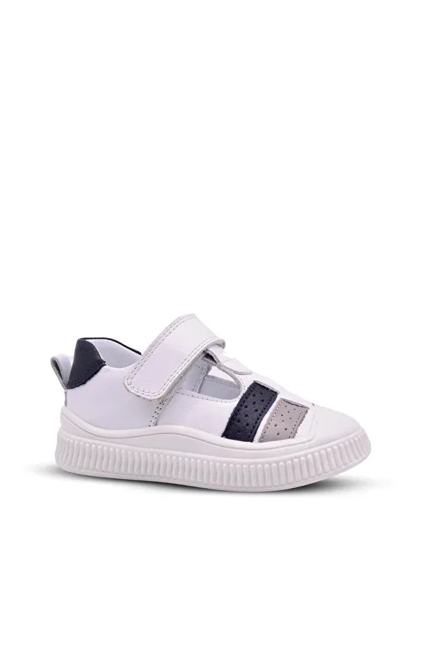 Детские повседневные туфли для мальчиков кожаные анатомические Havana baby boy genuine leather anatomical white color summer casual shoes Kids A More, White
