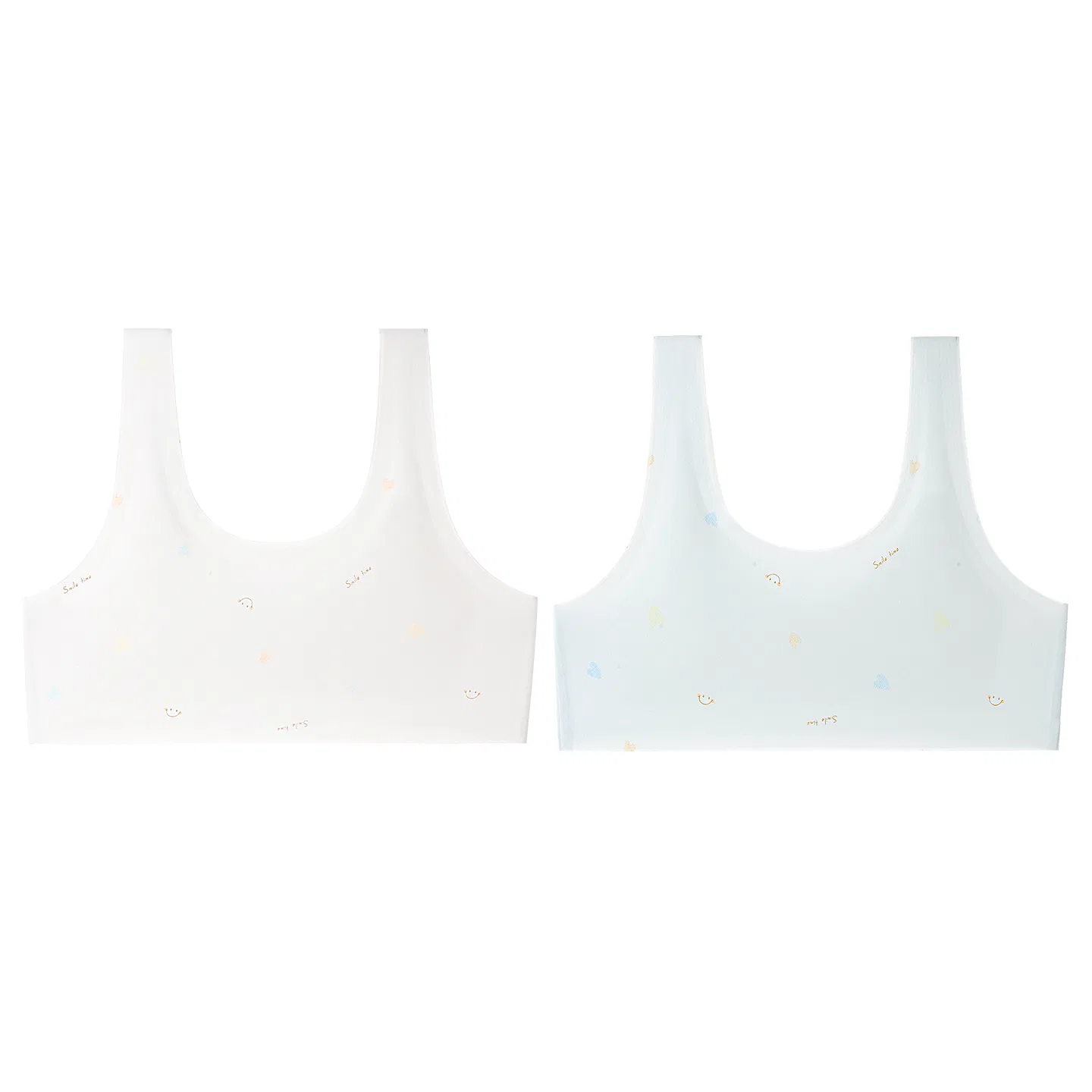 Детский тренировочный бюстгальтер без косточек Red bean, White + Light Blue