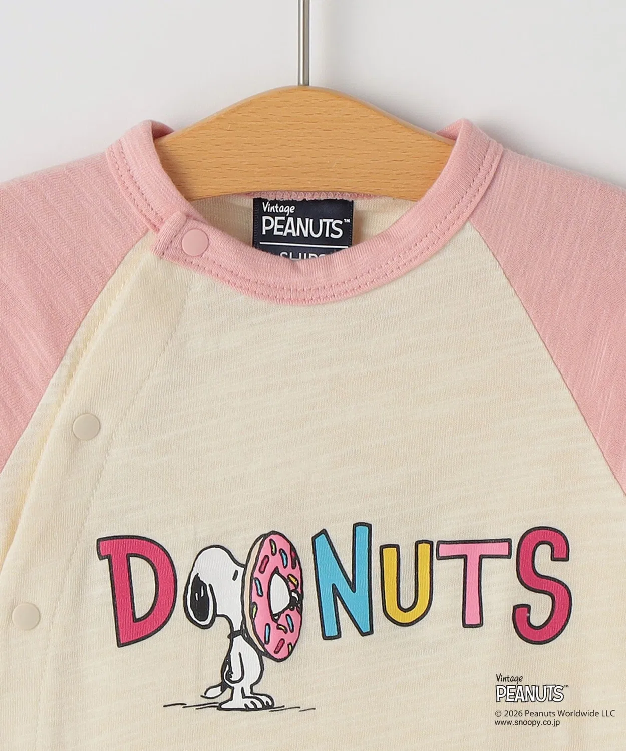Детский хлопковый боди-комбинезон с принтом Snoopy Donut SHIPS, Pink — фото 3