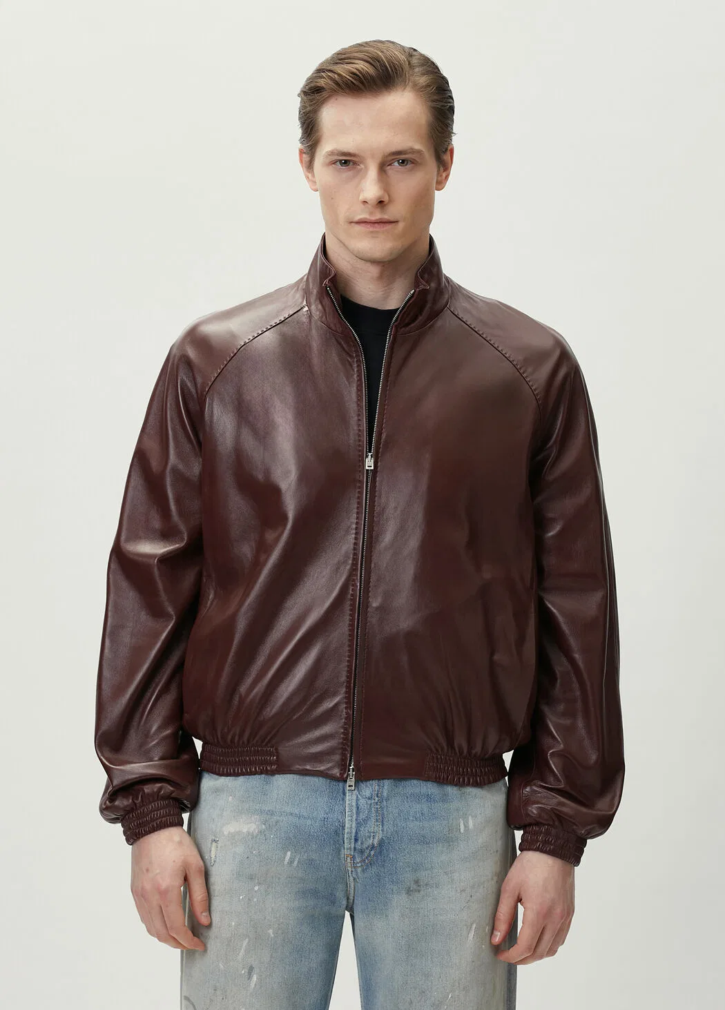 Куртка кожаная Acne Studios, bordo — фото 2