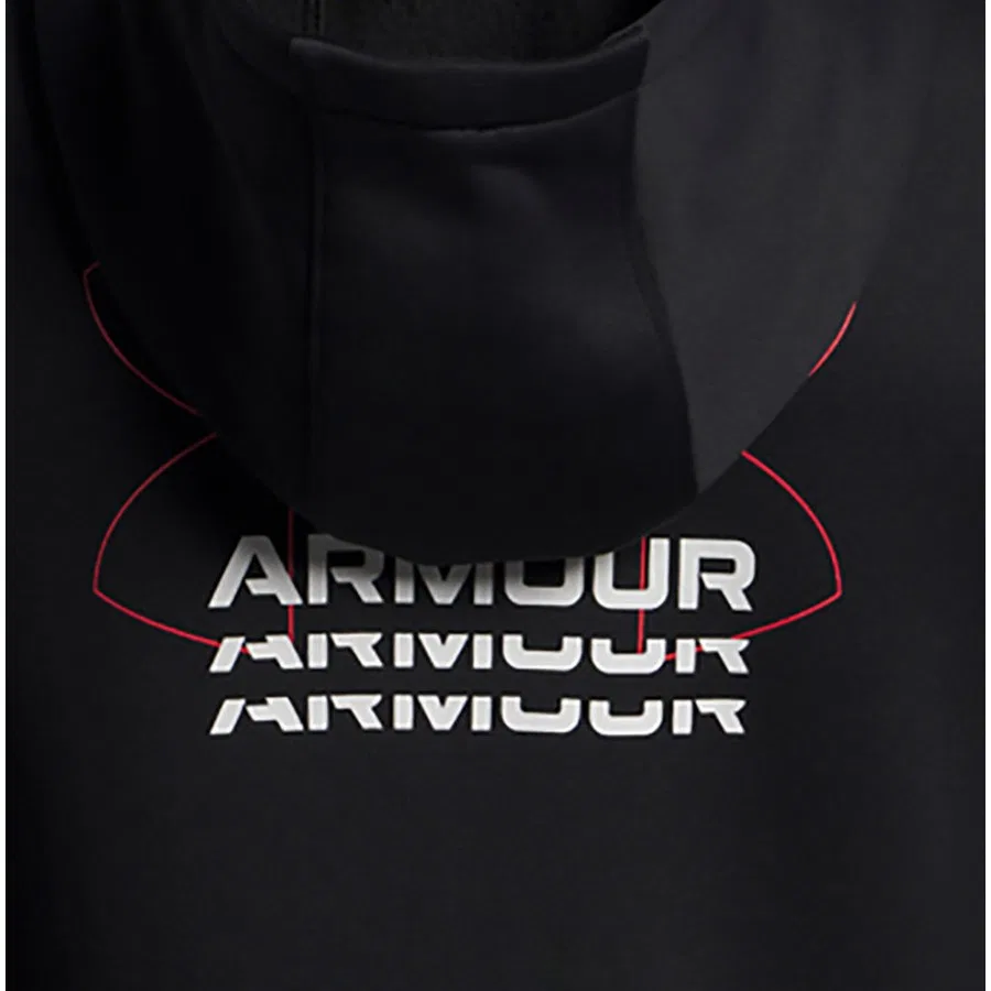 Детский свитшот с капюшоном Under Armour Ua Armour Flc Retro, Черно-белый — фото 3