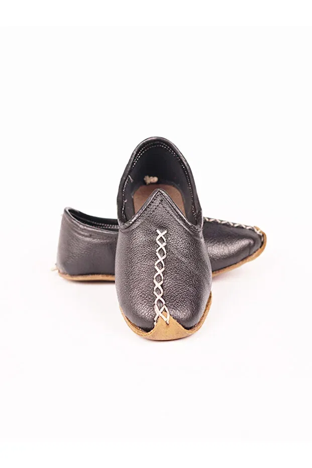 Детские сандалии для девочек с вышивкой Handmade genuine leather local yemeni sandals for children Ertay Deri, Black
