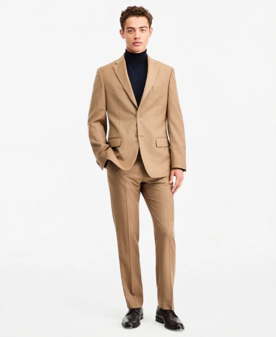 Пиджак мужской современного кроя из шерсти Tommy Hilfiger, Tan — фото 4