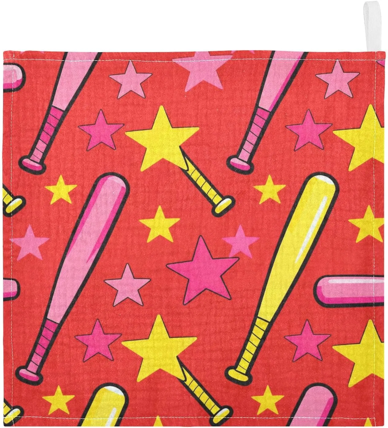 Марлевая салфетка 100% хлопок GuoChe, набор 5 шт, 30x30 см, Baseball Bats and Stars