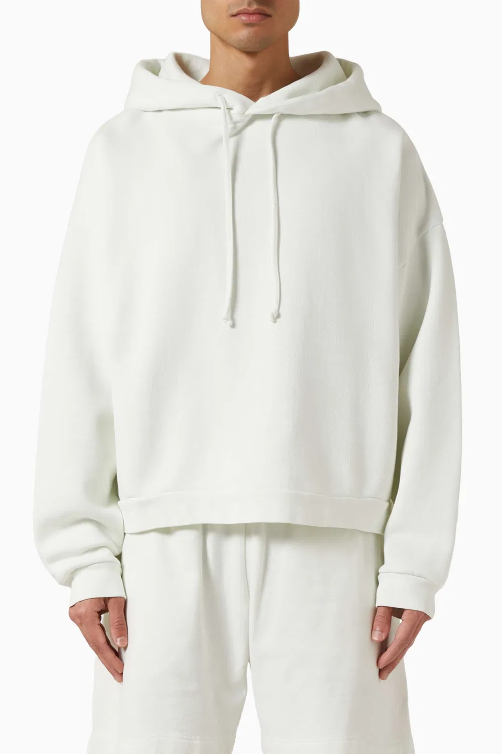 Худи оверсайз из органического хлопка Acne Studios, белый