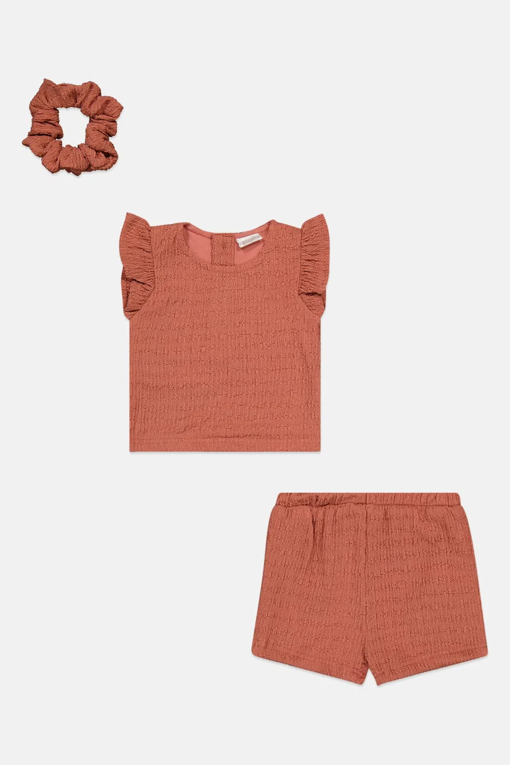 Willow & Whistle Комплект из топа и шорт с резинкой для волос, коричневый — фото 2