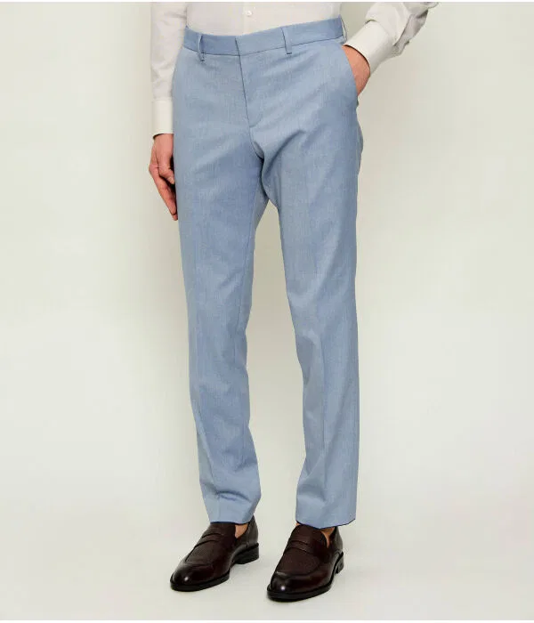 Мужские классические брюки slim fit H-Genius-MM-251 BOSS, Azzurro — фото 3