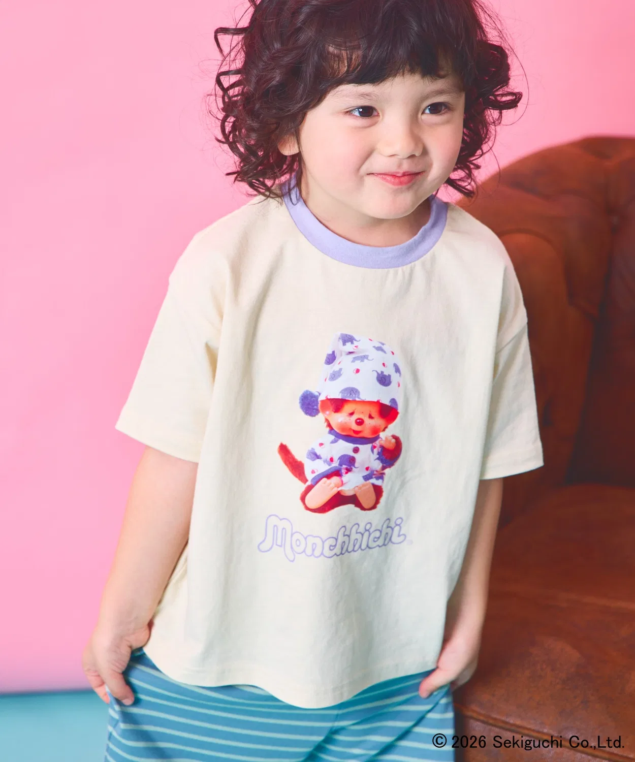 Детская пижама с принтом Monchhichi, полукомбинезон, Light Blue, pairmanon — фото 2