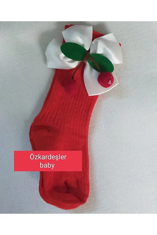Детские носки для девочек с цветочным принтом Özkardeşler Baby, Red