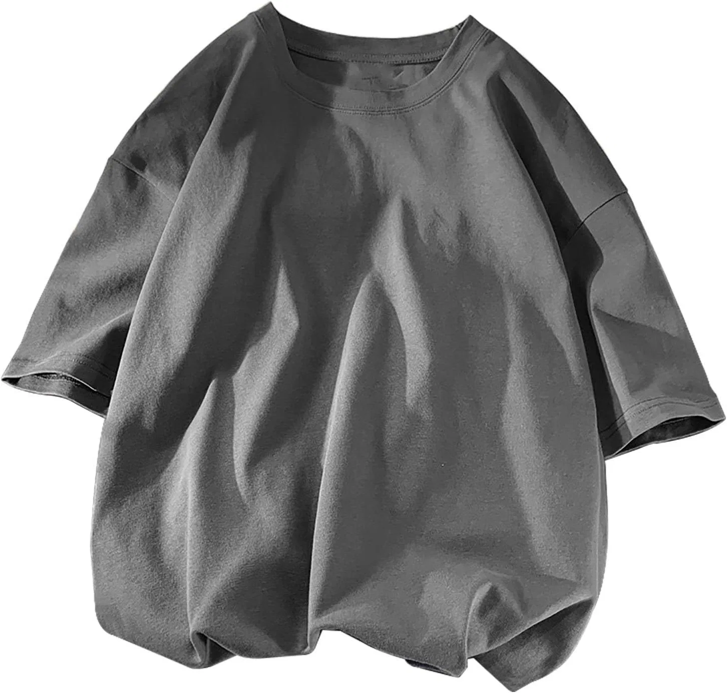 Мужская оверсайз футболка с круглым вырезом Y2K Drop Shoulder, Dark Gray