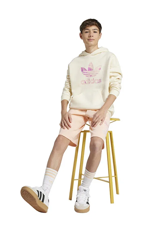 Детское худи для девочек с принтом Adidas, Nude Color