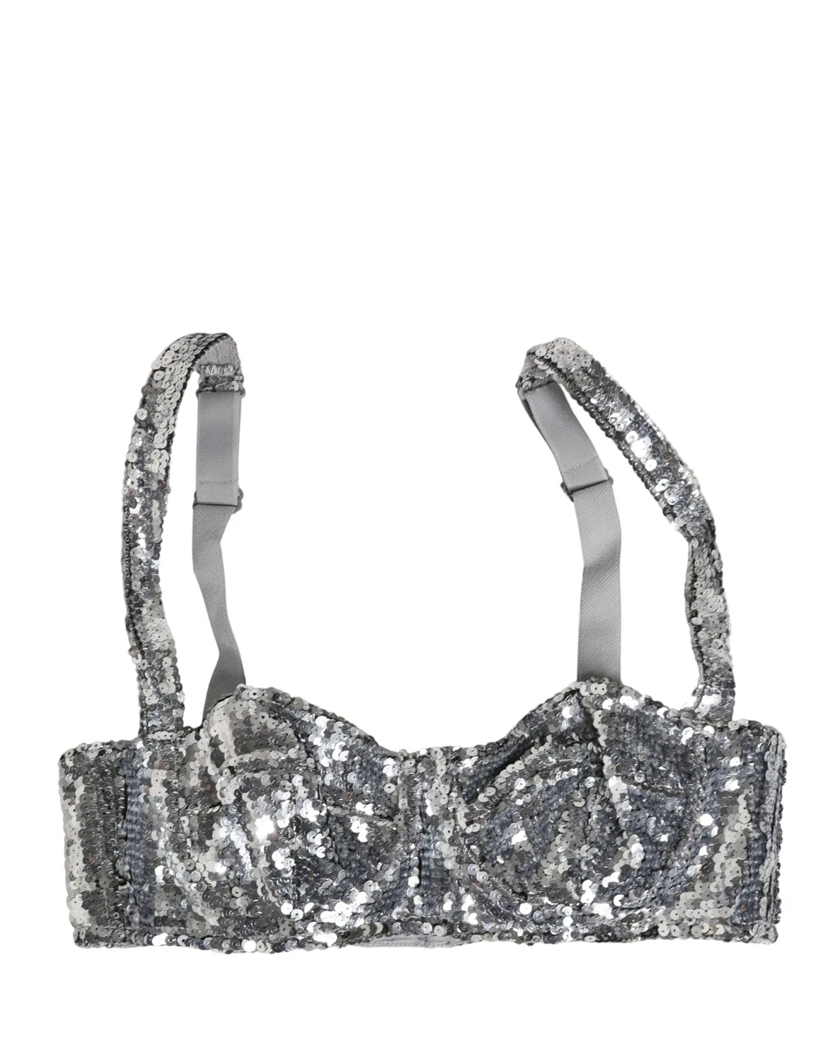 Женское бюстгальтер балконет с блестками Balconnet Bra Dolce & Gabbana, Silver — фото 2