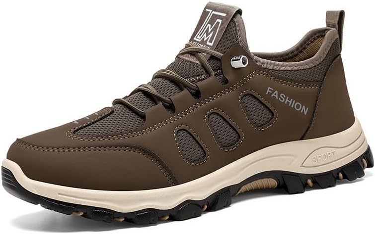 

Мужские туристические кроссовки для активного отдыха, беговые кроссовки по пересеченной местности, противоскользящие обувь для путешествий и прогулок, легкая спортивная обувь для треккинга, осенние Qacksv, коричневый