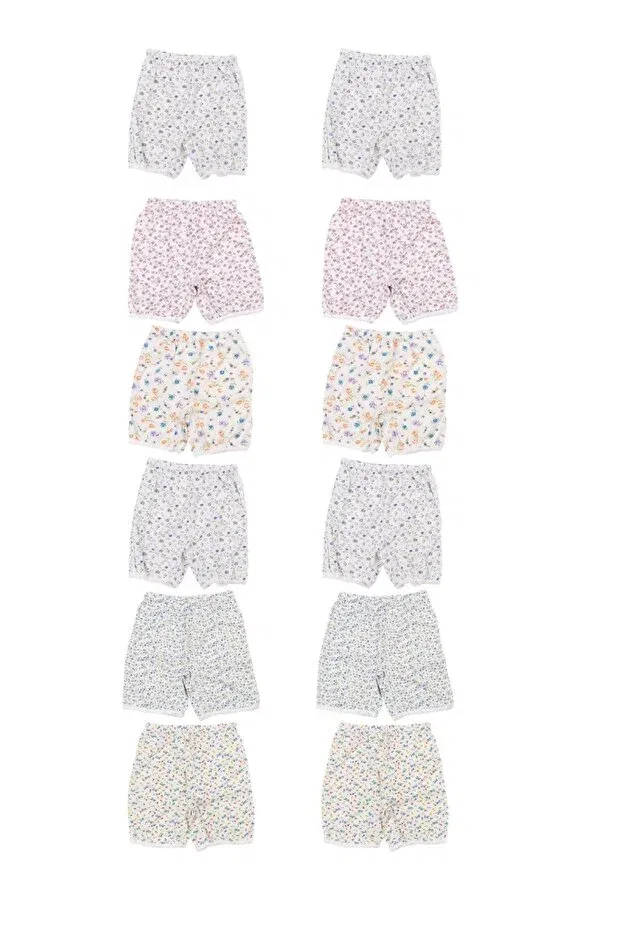 Детские боксеры для девочек с принтом Set of 12 lycra girls' printed boxers Ceylanoğlu, Çok Renkli — фото 3