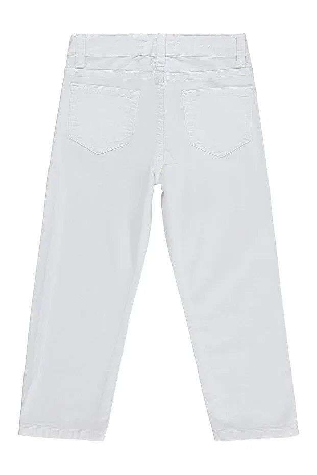 Детские брюки для девочек прямые 5-Pocket Basic Pants Civil Boys, White — фото 2