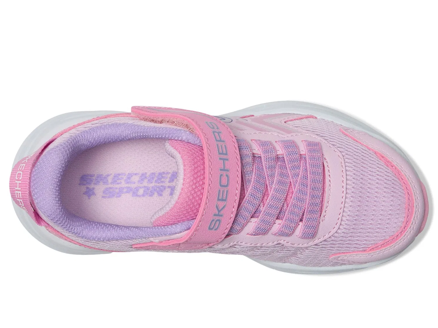 Детские кроссовки для девочек с липучками Microspec Tread Skechers, Light Pink — фото 2