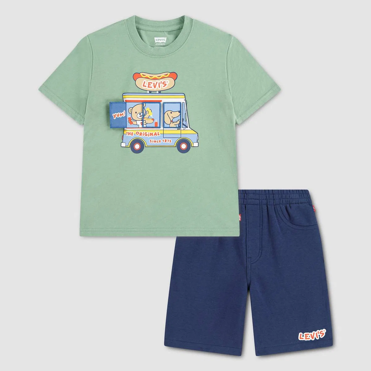Набор для малышей (мальчики 2-4 лет) "Фургончик с хот-догами" Levi's, Shale Green - Green