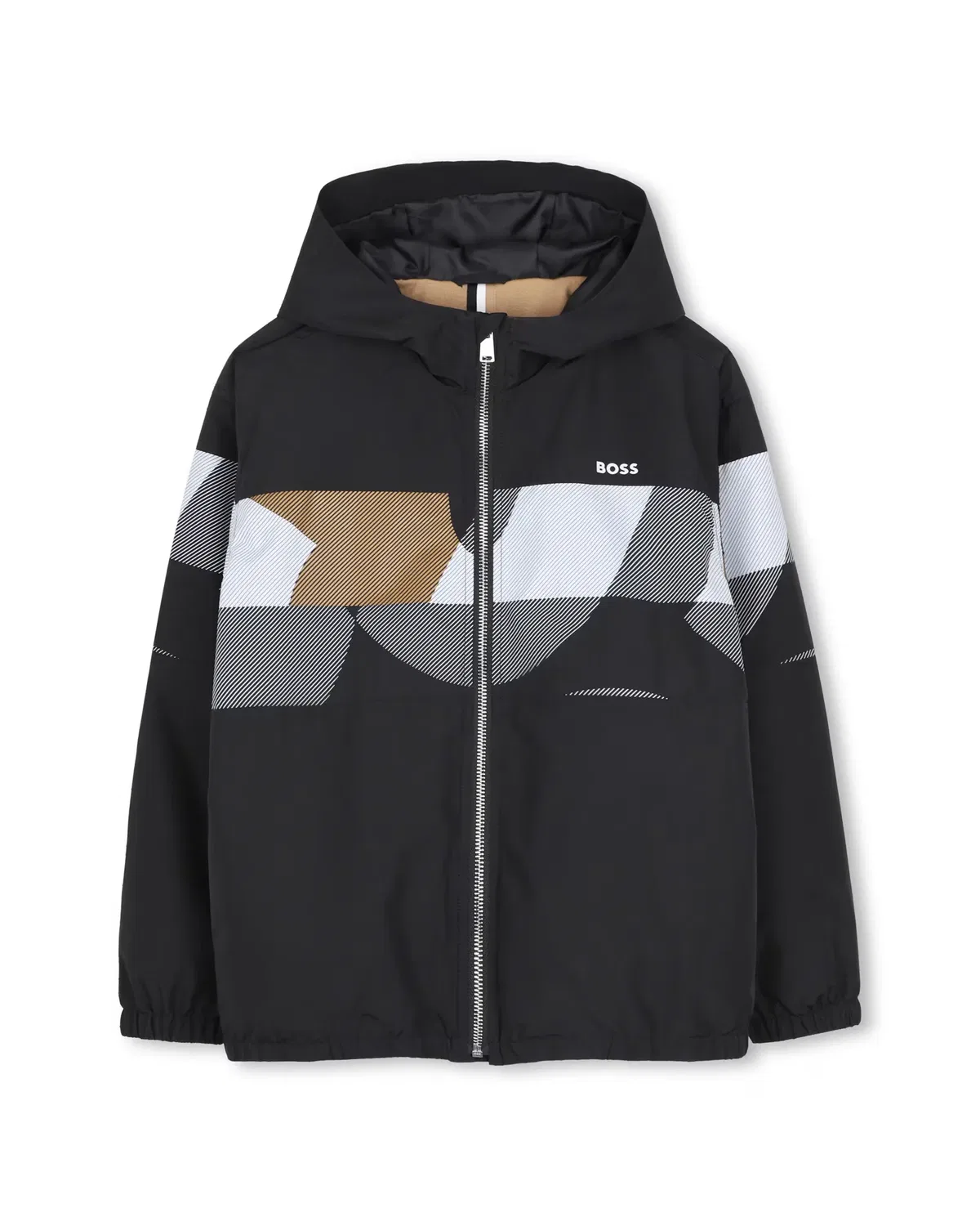 Детская куртка для мальчиков с капюшоном BOSS Kidswear, Negro