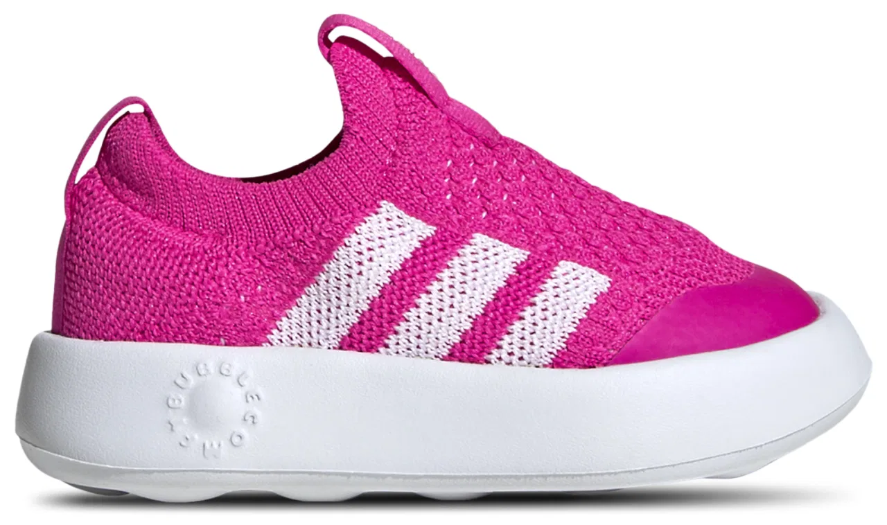 Детские кроссовки для девочек с широкой колодкой adidas Bubble Comfy I, Shock Pink/White/Core Black