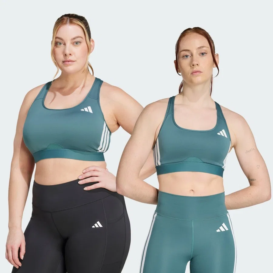 Спортивный бюстгальтер с поддержкой и съемными чашками PrimeLiftReact Train 3-Stripes adidas, Бирюзовый