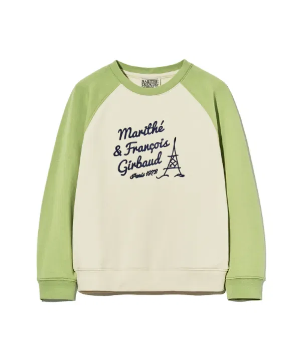 Детская толстовка raglan с цветными блоками, Marithé Kids, светло-зеленый — фото 2