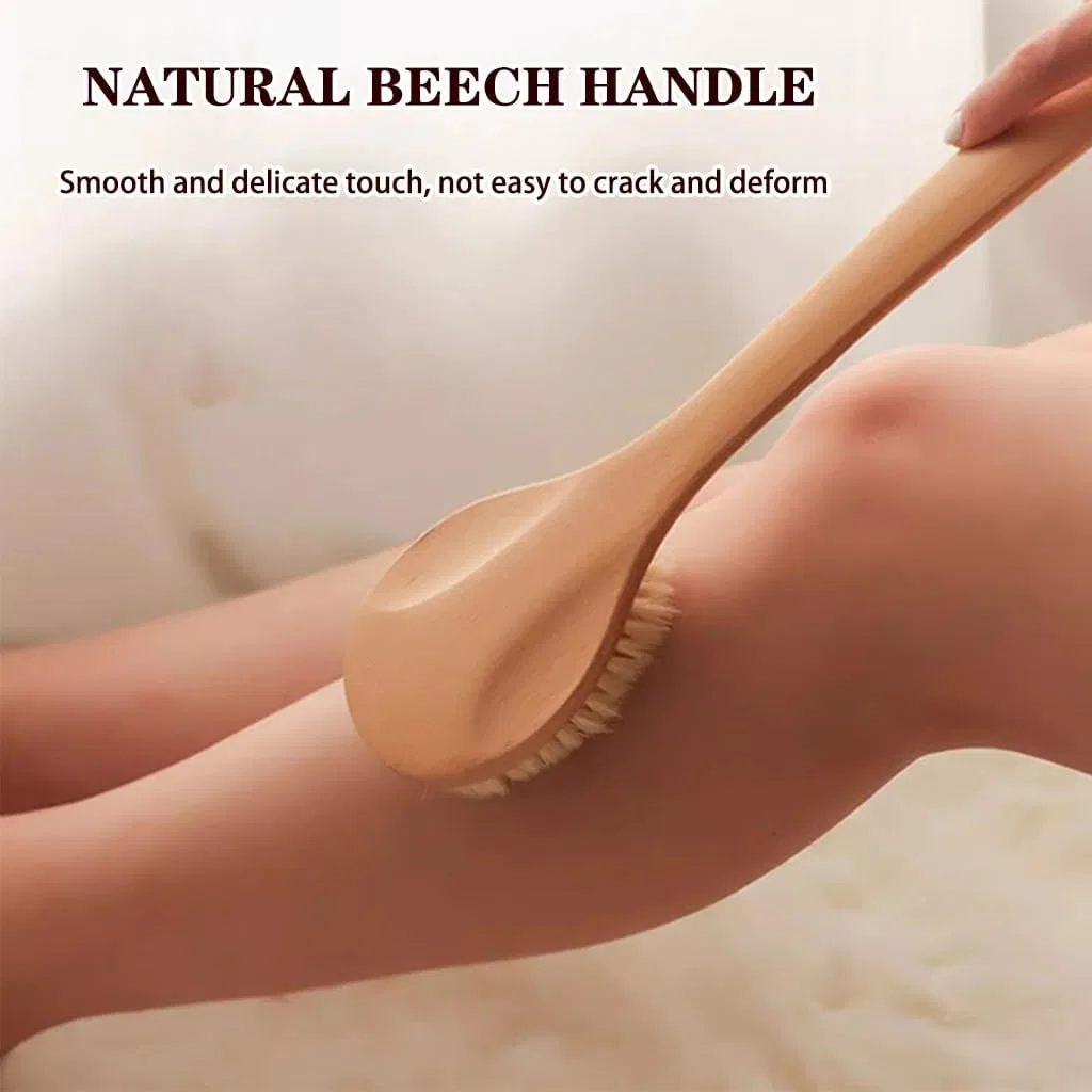 Щетка для тела с длинной ручкой, Beech, 1 шт, 38.5x9 см, Original Colour Generic — фото 4