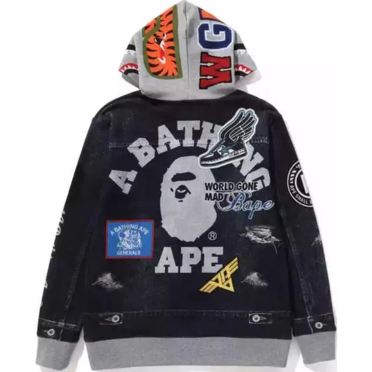 Детская куртка с принтом A BATHING APE, Marine Blue — фото 4
