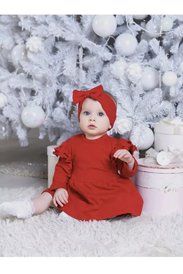 Детское платье для девочек хлопковое Otto Baby, Red — фото 2