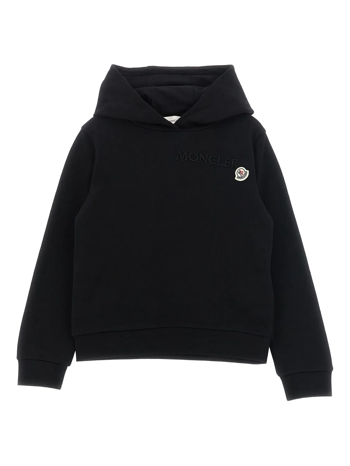 Худи с вышивкой логотипа Moncler, черный