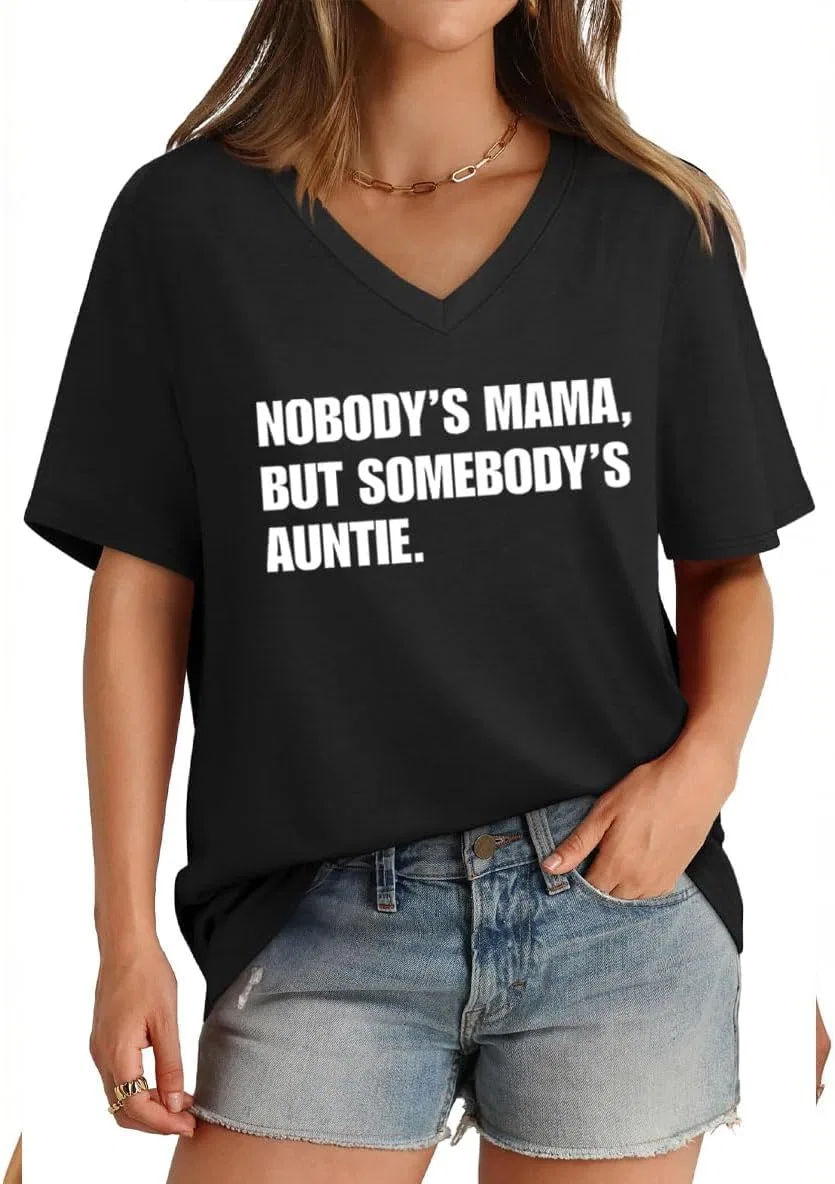 Футболка с принтом Nobody's Mama But Somebody's Auntie, Claret — фото 3