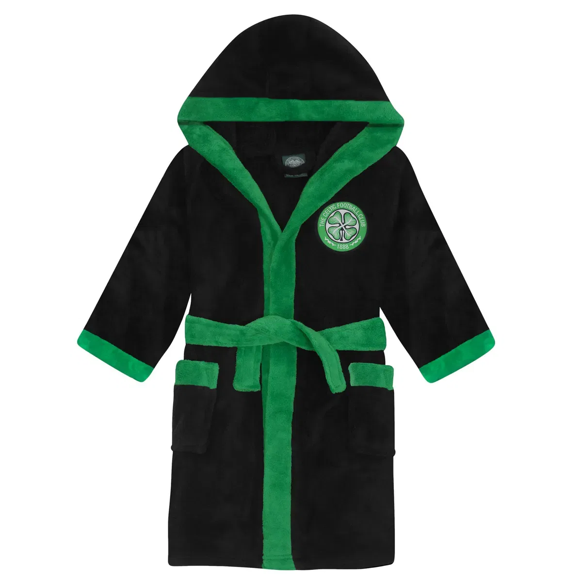 Детский халат с капюшоном из флиса Celtic FC, Black
