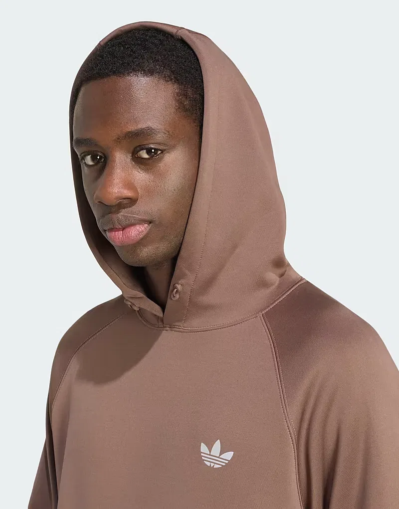 Худи Adidas Originals Trefoil essentials spacer, коричневый — фото 3