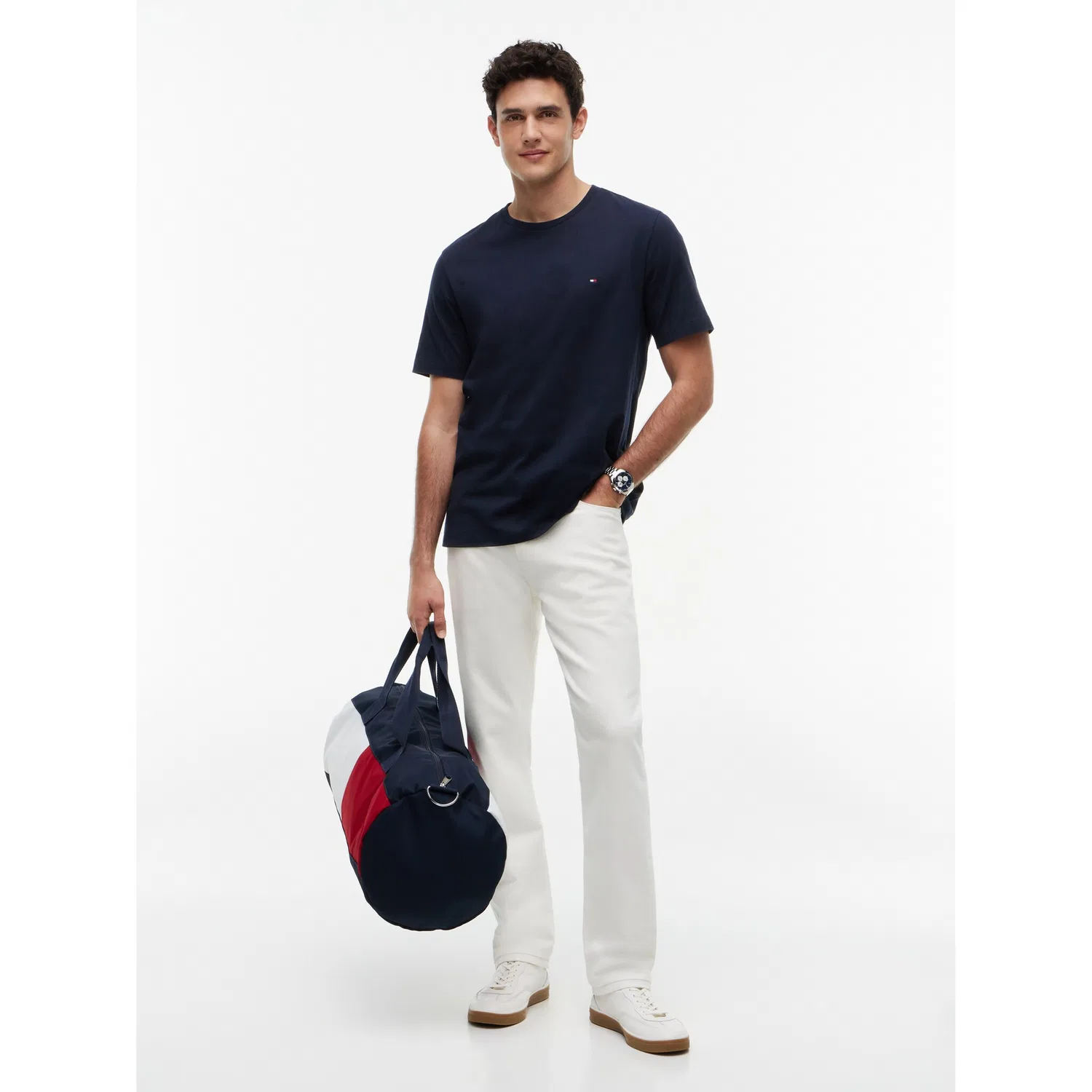 Мужская хлопковая футболка Regular Fit Tommy Hilfiger, Desert Sky — фото 4