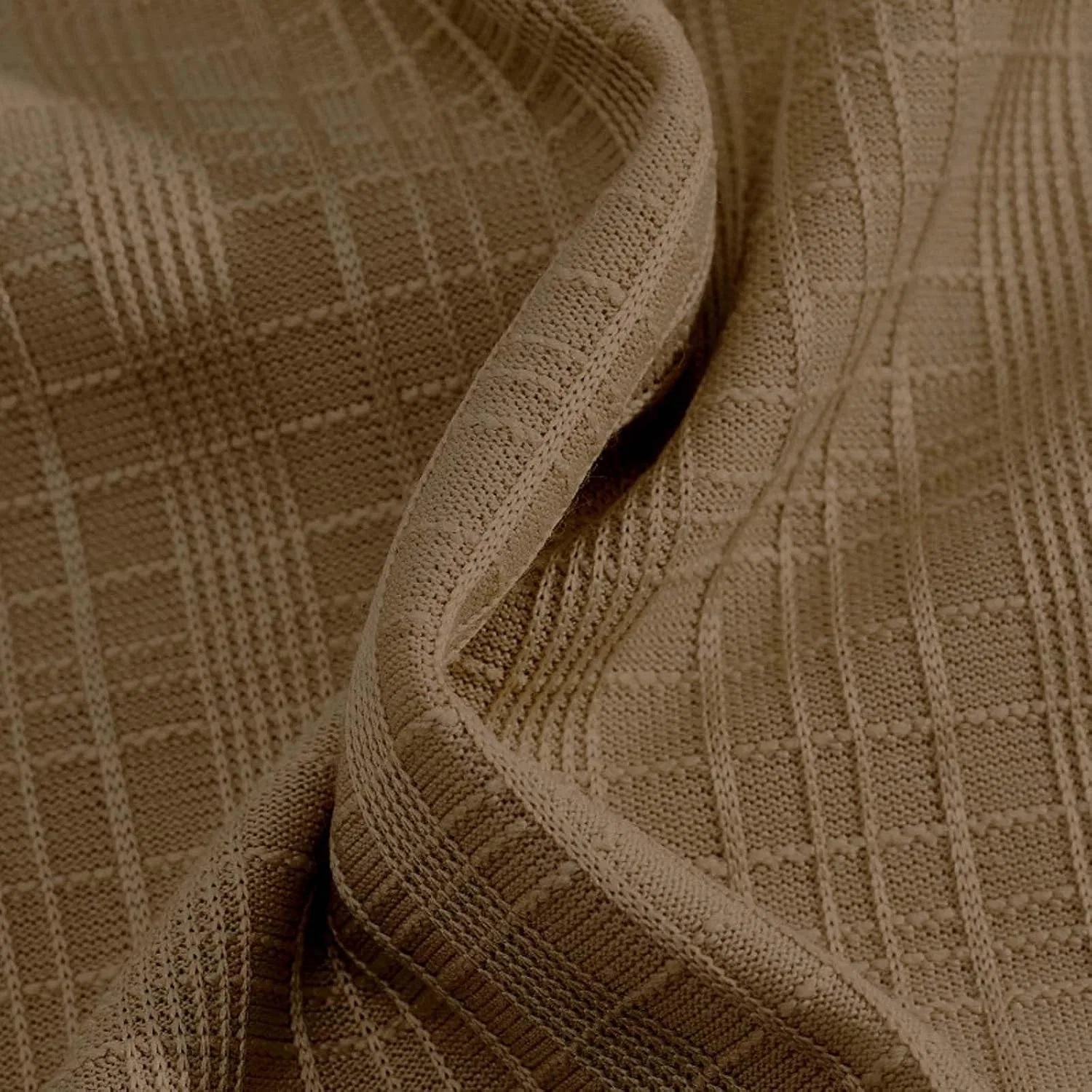 Мужская футболка с V-вырезом и четверть-застежкой Ribbed Knit, Khaki — фото 3