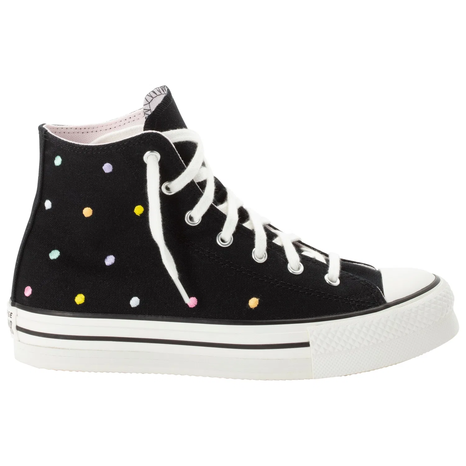 Детские кроссовки на шнуровке Converse, Black/Vintage White/Egret — фото 3