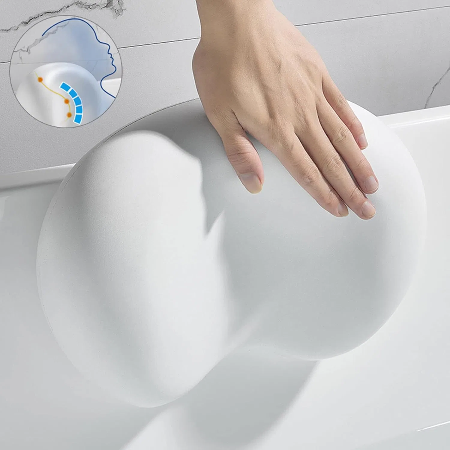 Банная подушка Ergonomic, MyrRhe, 2 присоски в комплекте