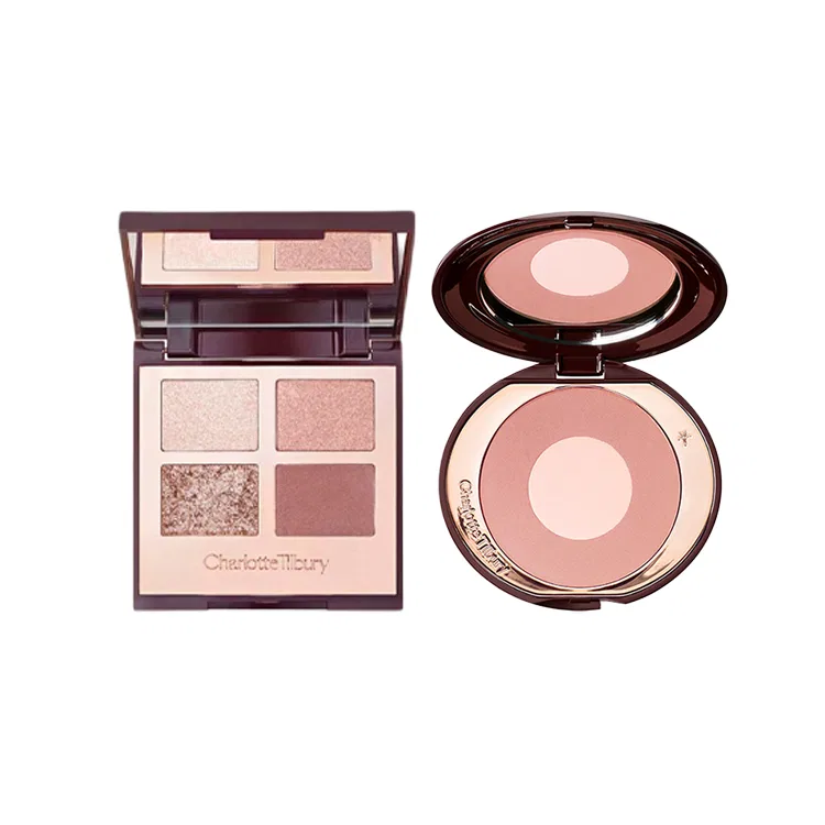 Женский набор для макияжа с палеткой теней и румянами Charlotte Tilbury, Pillow Talk и Bright Eyes