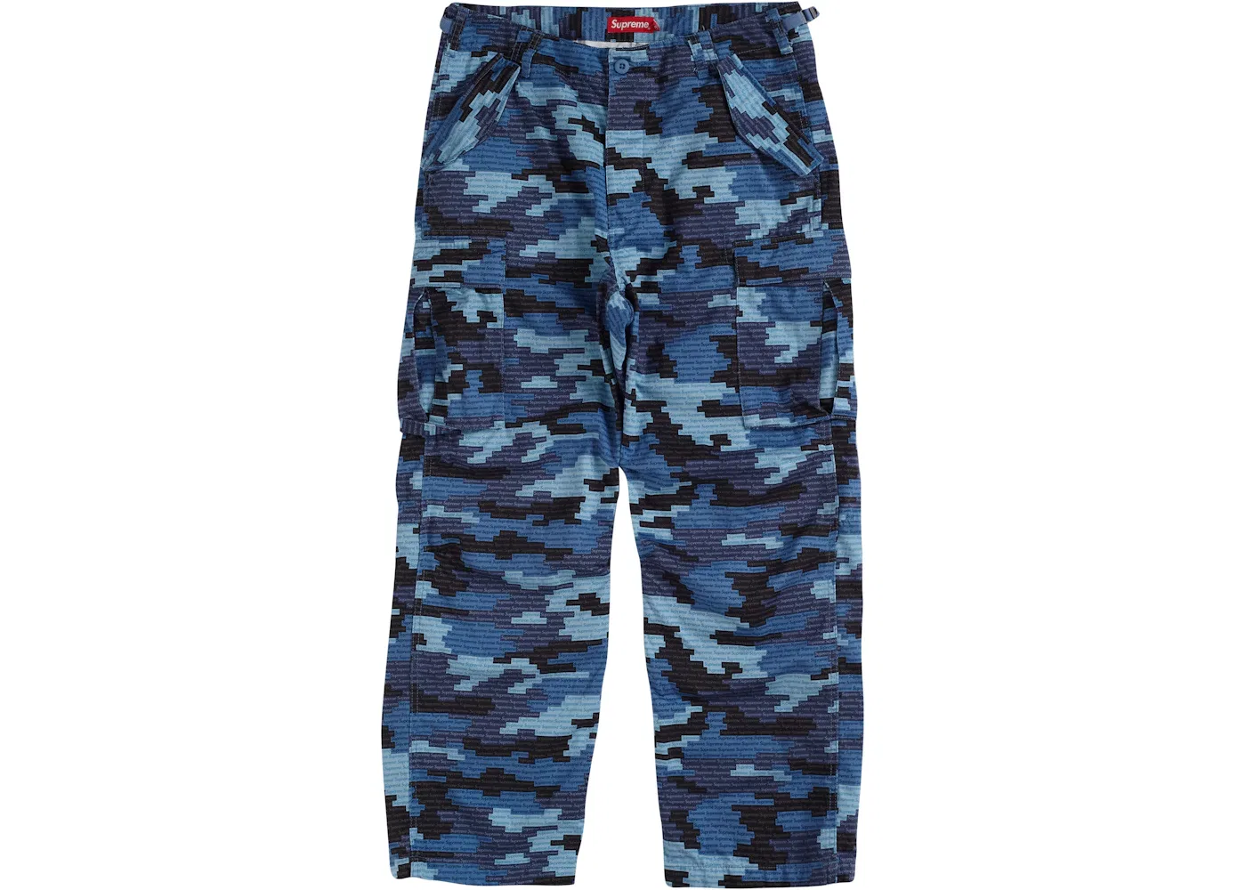 Мужские штаны карго с камуфляжным принтом Supreme, Blue Camo