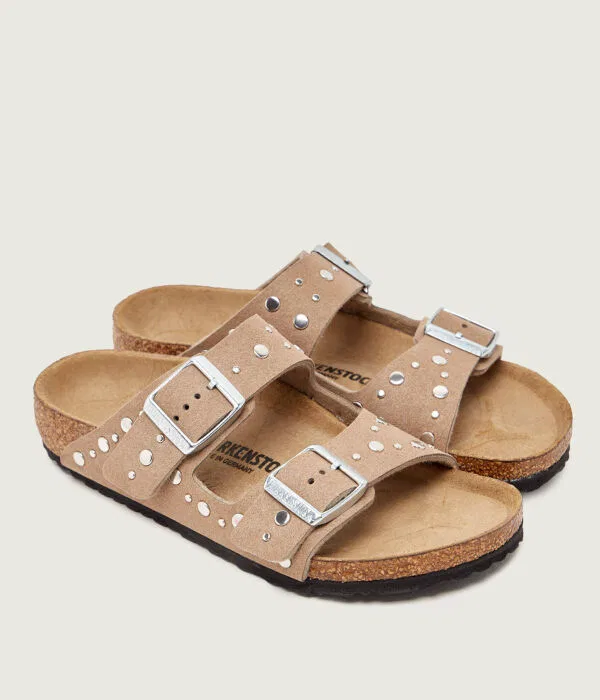 Детские шлепанцы Arizona Rivet Birkenstock, бежевый — фото 3