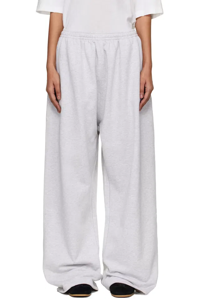 Серые флисовые спортивные штаны с логипом Acne Studios
