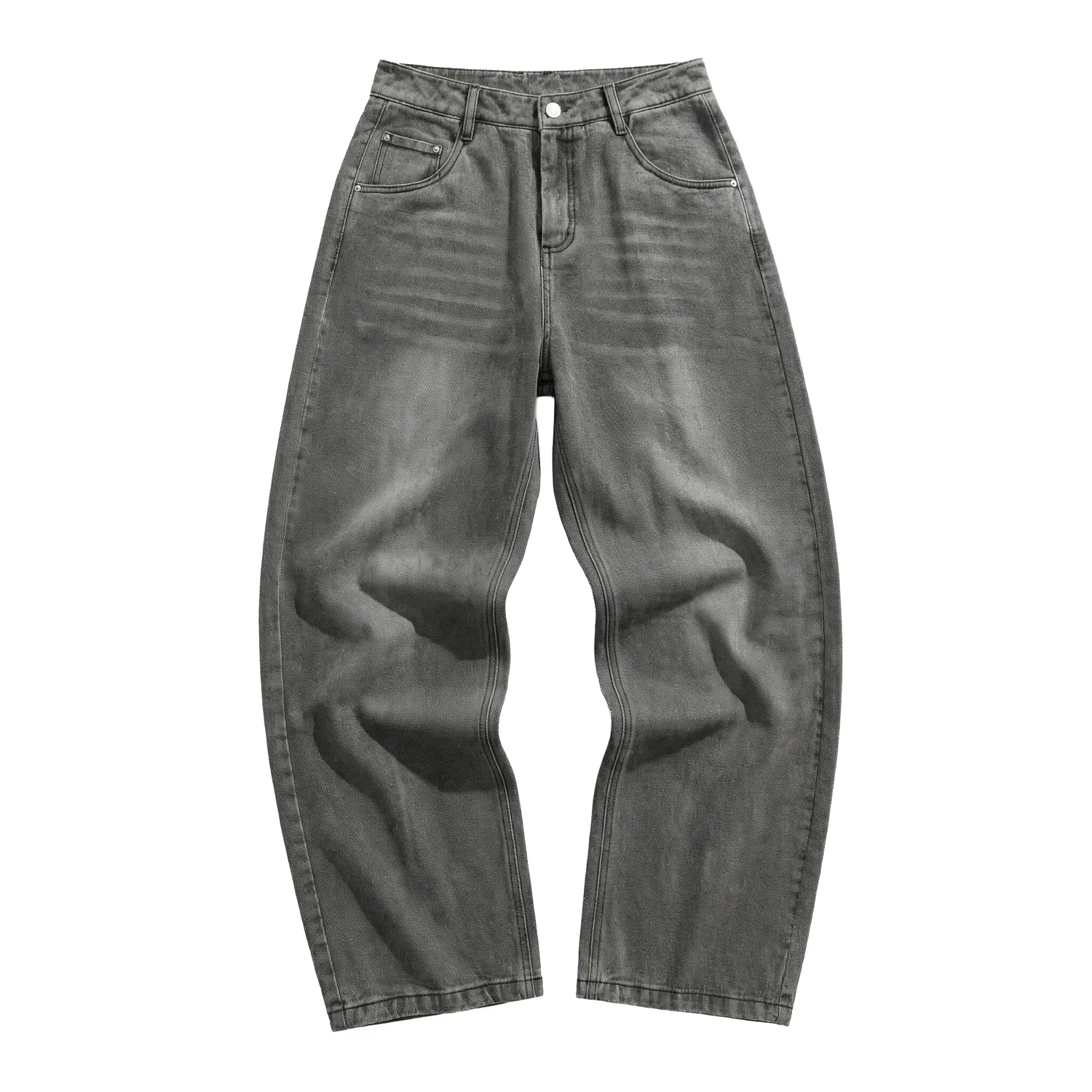 Детские джинсы свободного кроя с потертостями Red Bean, Gray