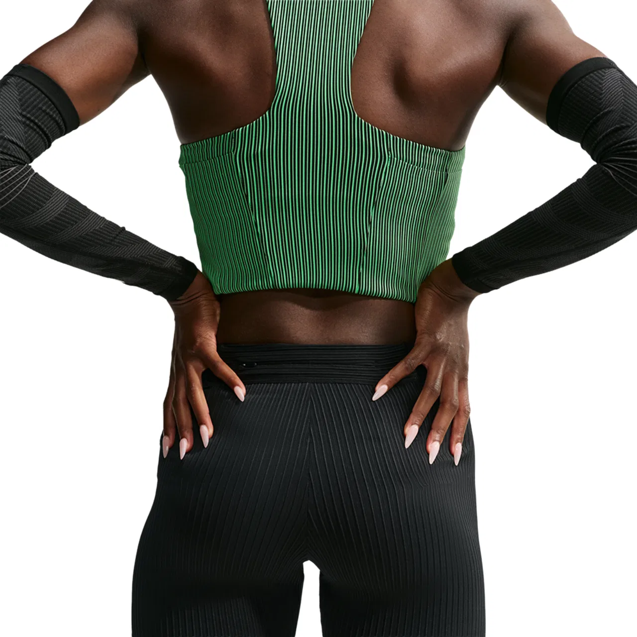 Женские беговые шорты-тайтсы с облегающей посадкой Dri-FIT Aeroswift Tight Short Nike, черный/белый — фото 2