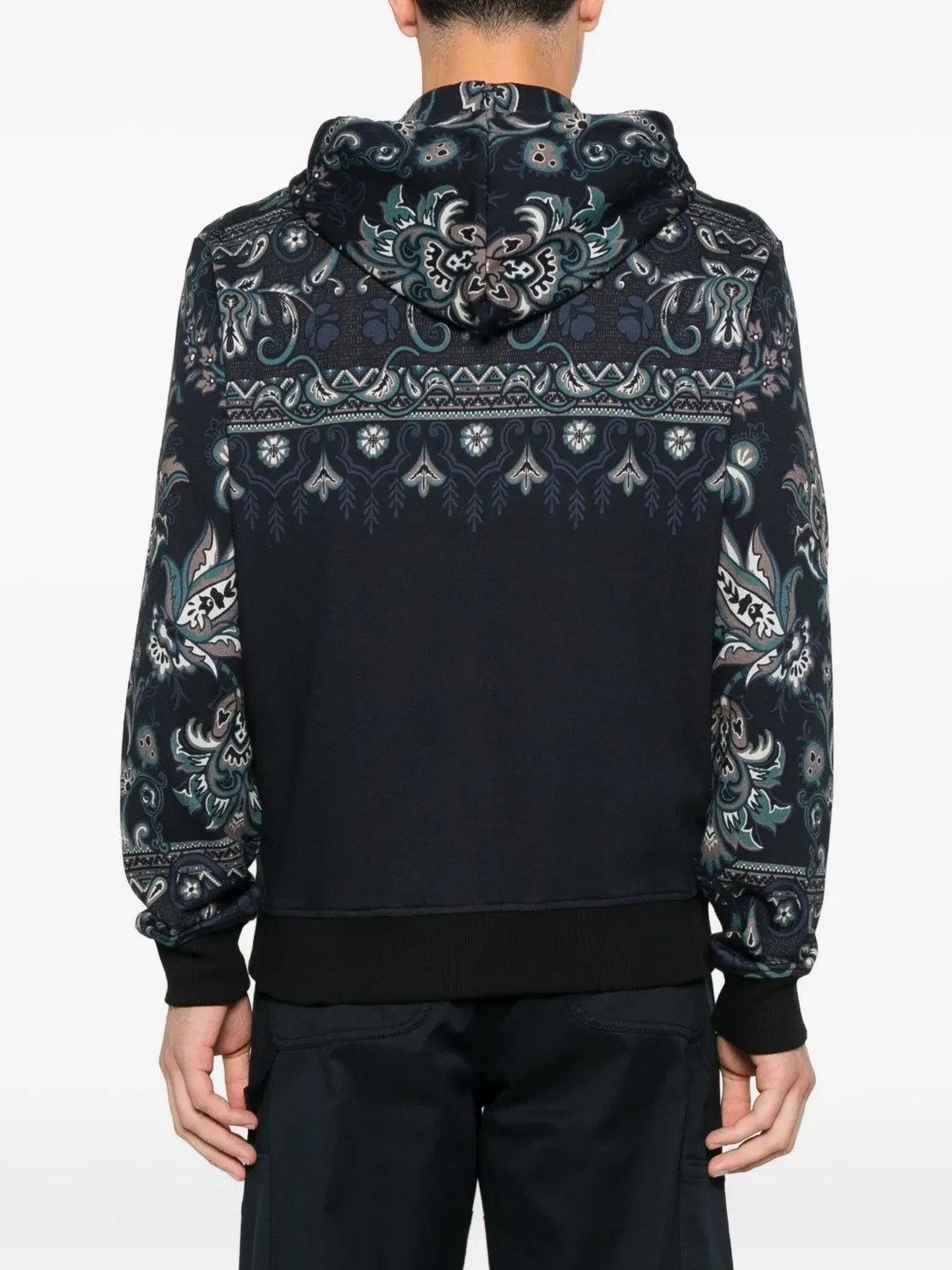 Свитшот с принтом пейсли на молнии ETRO, синий — фото 4