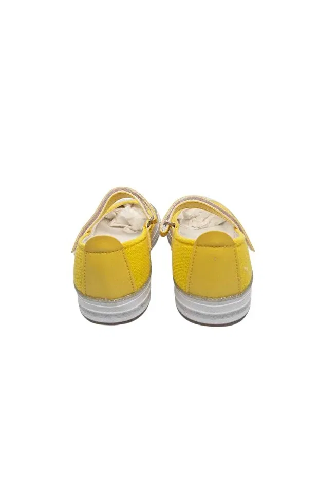 Детские кеды-балетки для девочек джинсовые Momykids, Yellow — фото 4