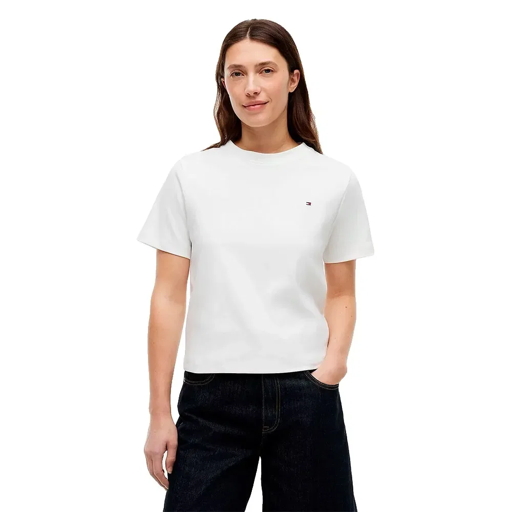 Женская хлопковая футболка Interlock Boxy Fit Tommy hilfiger, White