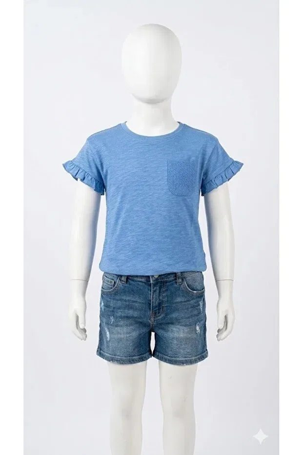 Детская футболка для девочек хлопковая Benetton, Blue