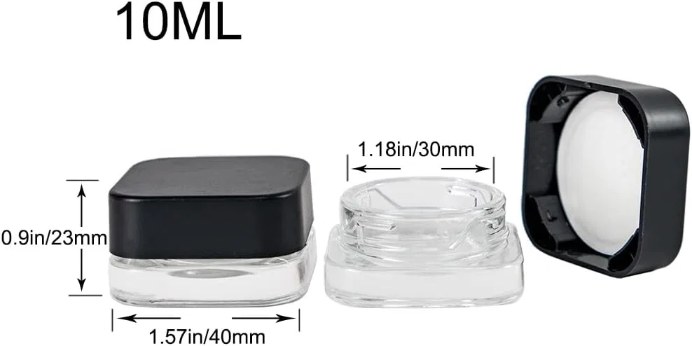 Черный квадратный прозрачный кремовый флакон Jarvials, 10 ml — фото 2