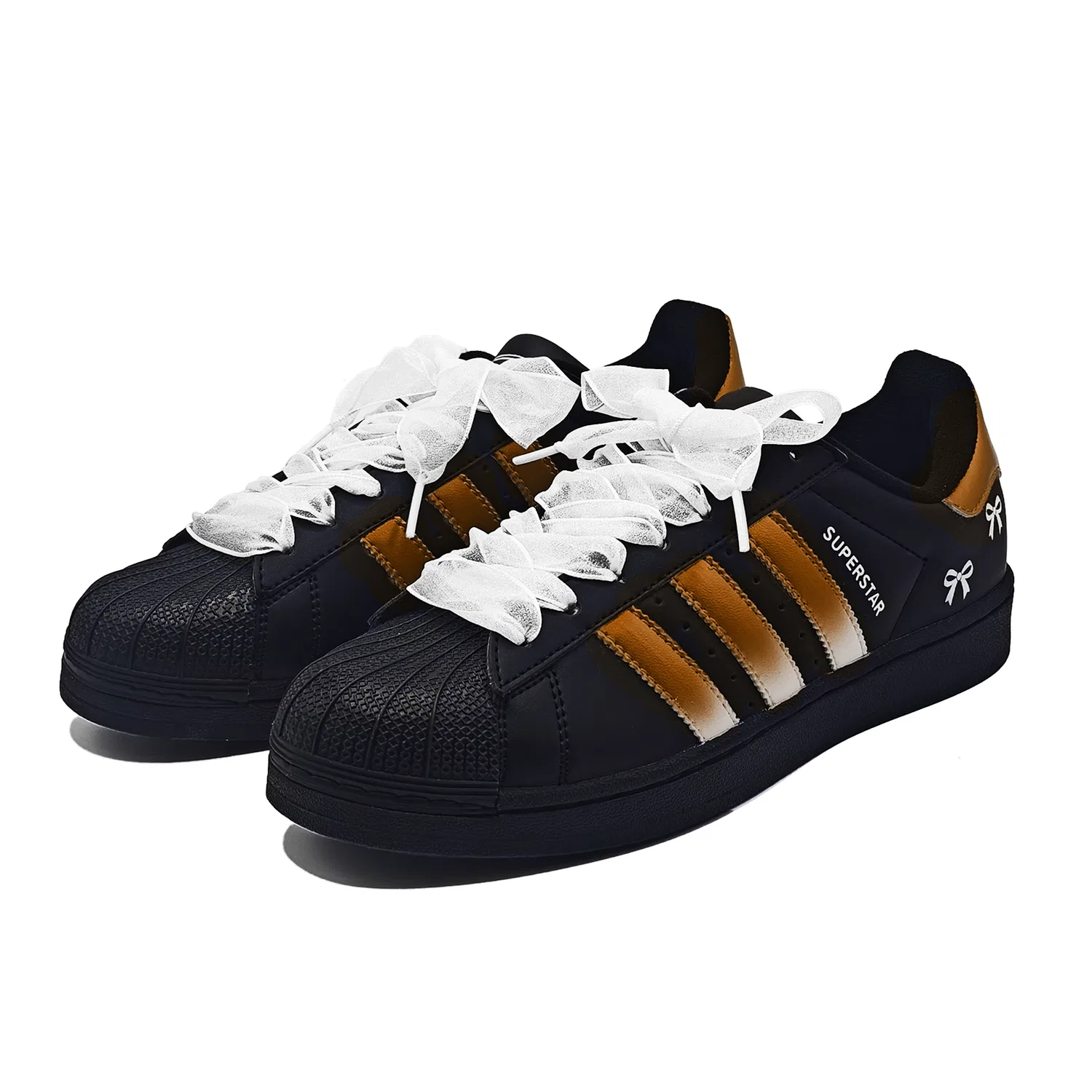 Детские кроссовки с принтом Superstar 2 Adidas Originals, Coffee — фото 4