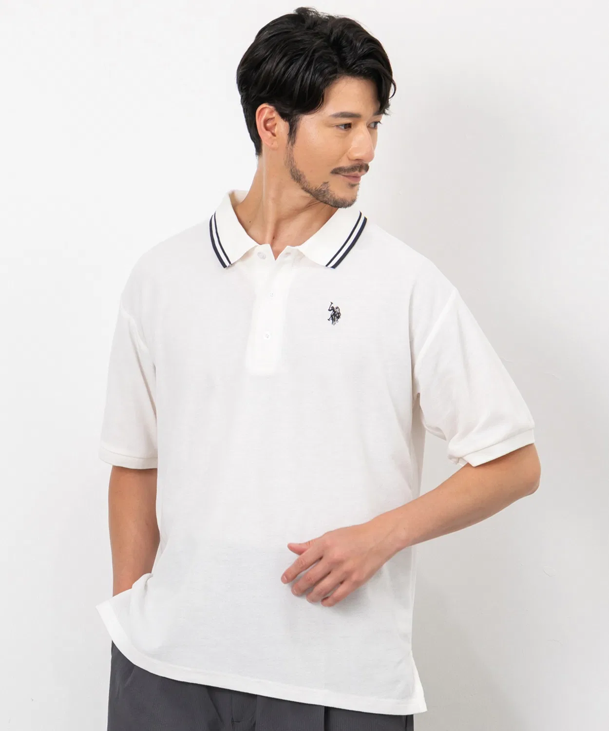 Женская хлопковая поло U.S. POLO ASSN. с вышивкой, Navy — фото 2