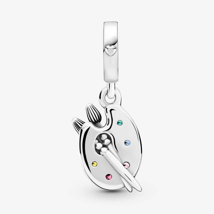 Шарм-подвеска Pandora Moments Artist's Palette, серебро/мультиколор — фото 2